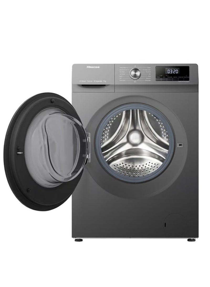 Hisense Front Load Washing Machine 1200 RPM 7 kg WFQY7012EVJMT Dark Silver - Image 3