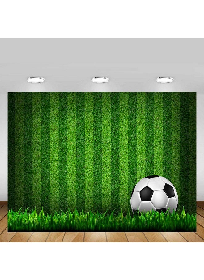 MEHOFOTO - Soccer Boy Birthday Party Photo Studio Background Banner Football Field Boy Baby Shower Party Decoration Backdrop Props For Photography 7X5Ft - Image 1