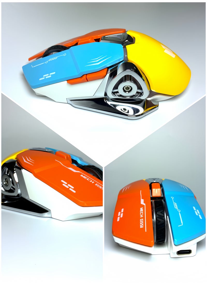 INDENA G551 Wireless Mouse Ergonomic Mice Gaming Mouse 2.4G USB Noiseless Portable Mouse for Laptop Tablet 3 DPI Adjustable with RGB Lighting Modes for PC HP Lenovo MacBook ASUS Dell - Image 2