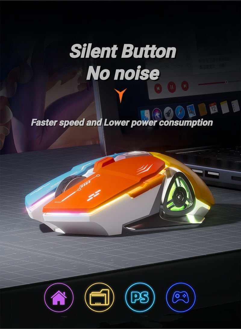 INDENA G551 Wireless Mouse Ergonomic Mice Gaming Mouse 2.4G USB Noiseless Portable Mouse for Laptop Tablet 3 DPI Adjustable with RGB Lighting Modes for PC HP Lenovo MacBook ASUS Dell - Image 3
