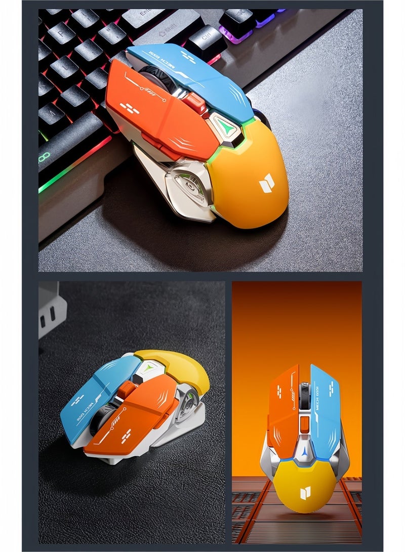 INDENA G551 Wireless Mouse Ergonomic Mice Gaming Mouse 2.4G USB Noiseless Portable Mouse for Laptop Tablet 3 DPI Adjustable with RGB Lighting Modes for PC HP Lenovo MacBook ASUS Dell - Image 4