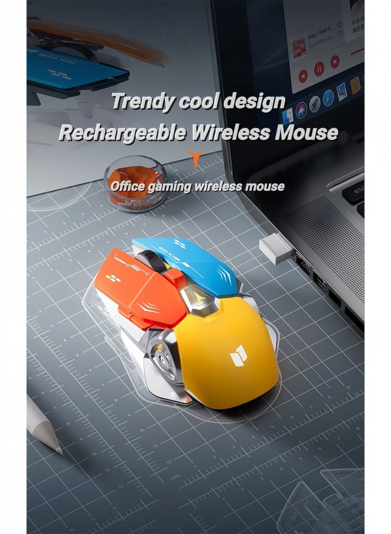 INDENA G551 Wireless Mouse Ergonomic Mice Gaming Mouse 2.4G USB Noiseless Portable Mouse for Laptop Tablet 3 DPI Adjustable with RGB Lighting Modes for PC HP Lenovo MacBook ASUS Dell - Image 2