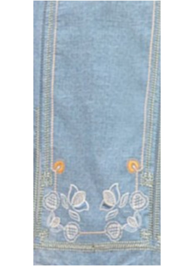 TAWAKKAL FABRICS Set of 3 Pieces Kurti with Bottom and Dupatta - Light Blue  - Image 3