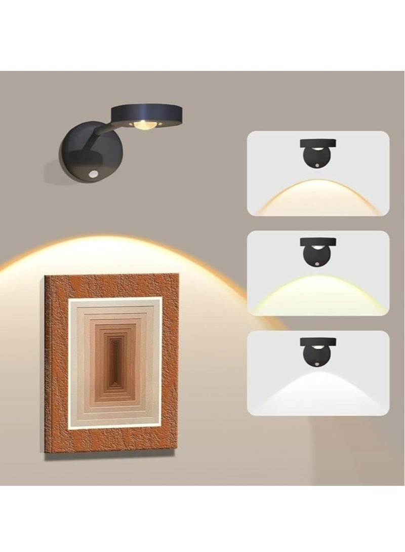 360° Rotation Motion Sensor Picture Light LED Bulb Wall Sconce Dimmable Rechargeable  - Image 1
