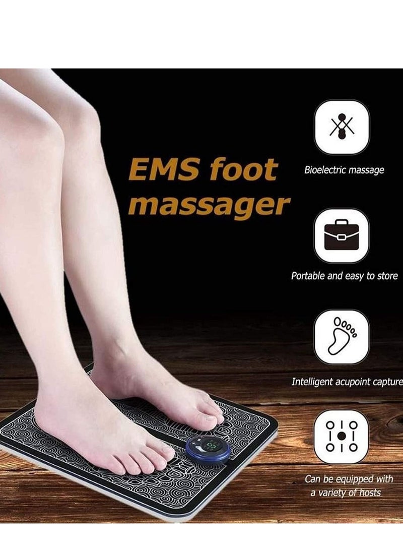 EMS Foot Massager Machine Electric Deep Kneading Circulation Foot Booster for Feet and Legs Folding Portable Leg Muscle Stimulator, Promotes Blood Circulation, Relief Pain, - Image 2