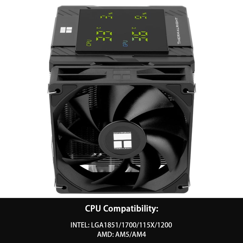 Thermalright Peerless Assassin 120 Digital Black CPU Cooler Air with 6X6mm Heatpipes, Magnetic Display Board Top Cover,Heatsink CPU Cooler, for AM4/AM5 and Intel lga1700/1851/1150/1151/1200 - Image 2