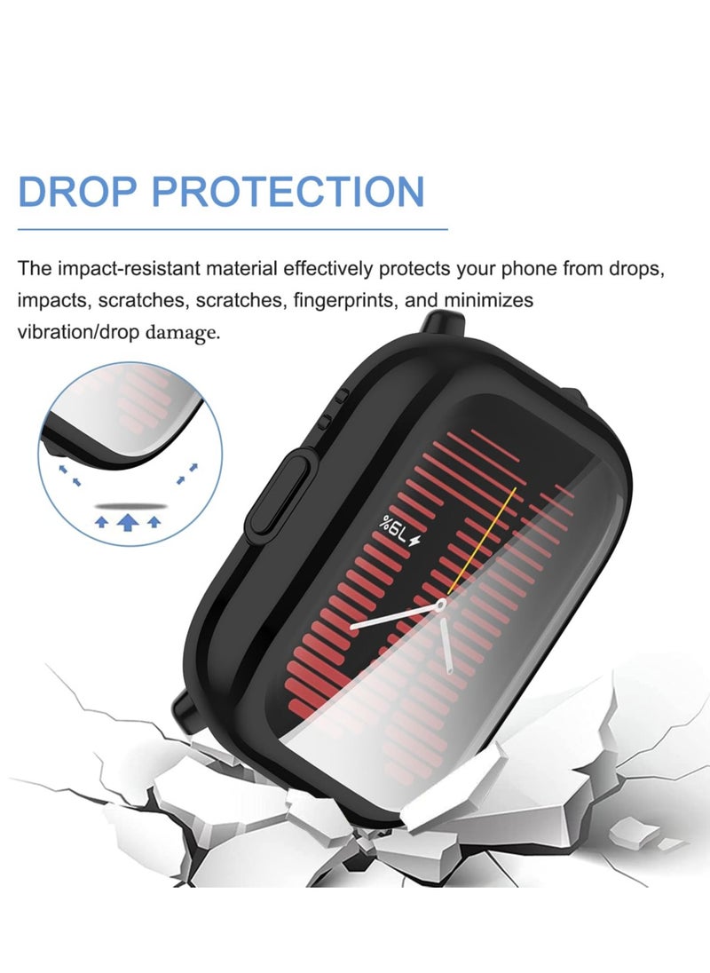 Generic - Case Compatible for Amazfit Active With Tempered Glass Screen Protector TPU Full Coverage Plated Watch Protective Cover Bumper Shell Cover (Transparent) - Image 1