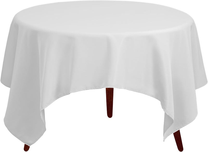 Gee Di Moda 70 x 70 Inch White Square Tablecloth - Heavy Duty, Wrinkle Resistant, Machine Washable - Perfect for Medium Square or Round Tables, Buffet, Dinner, Wedding & Baby Showers - Image 2