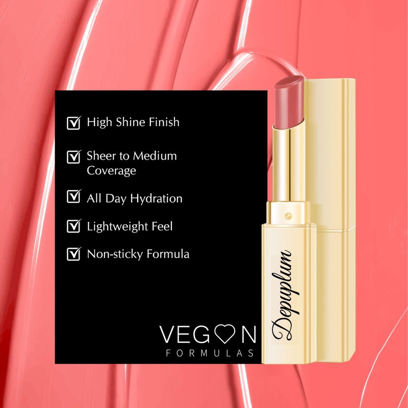 Depuplum Nude Pink Lipstick for Women Hydrate Cream Lipstick Moisture Lip Gloss Sheer-Medium Coverage Shine Tinted Lip Balm for Dry Lips, DM95 Nude Pink - Image 4