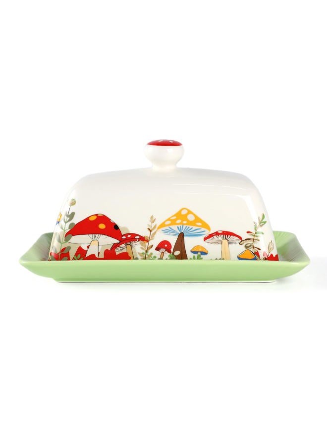 LONTCS Mushroom Butter Dish With Lid for Countertop,Ceramic Butter Container Mushroom Decor,Butter Tray Large Butter Dish Covered for Cute Kitchen Accessories,Accesorios Para Cocina - Image 1