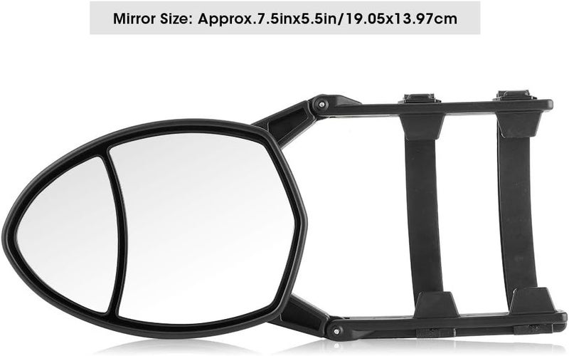RiToEasysports Towing Mirrors, Adjustable Dual View Clip On Rearview Side Mirror Large Flat Small Convex 7.5x5.5in for Trucks SUVs Drivers Campers Towing Trailers - Image 2