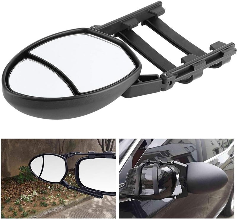 RiToEasysports Towing Mirrors, Adjustable Dual View Clip On Rearview Side Mirror Large Flat Small Convex 7.5x5.5in for Trucks SUVs Drivers Campers Towing Trailers - Image 5