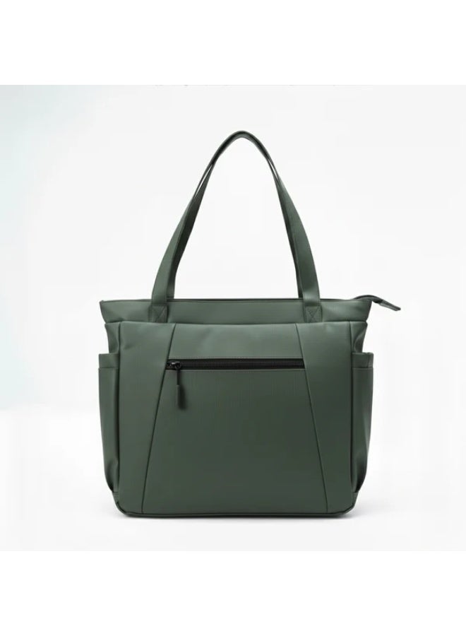 HIGH LINE STORE Eva Carry - Olive Waterproof Tote Bag with Multiple Inner Pockets 40x35x10 cm – Daily Work & Travel Handbag - Image 1