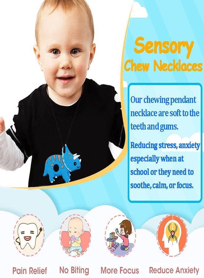 Atsky Chew Necklaces for Sensory Kids - Chewy Necklace Sensory Toys for Boys with Autism, ADHD, SPD, 6 Pack Sensory Product with Textured Chewable Design - Image 3