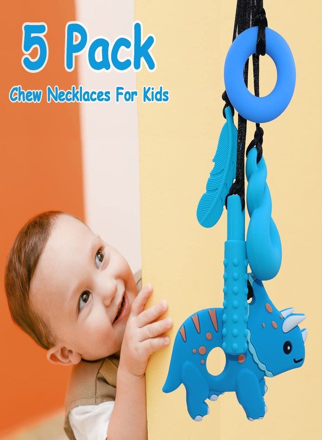 Atsky Chew Necklaces for Sensory Kids - Chewy Necklace Sensory Toys for Boys with Autism, ADHD, SPD, 6 Pack Sensory Product with Textured Chewable Design - Image 2