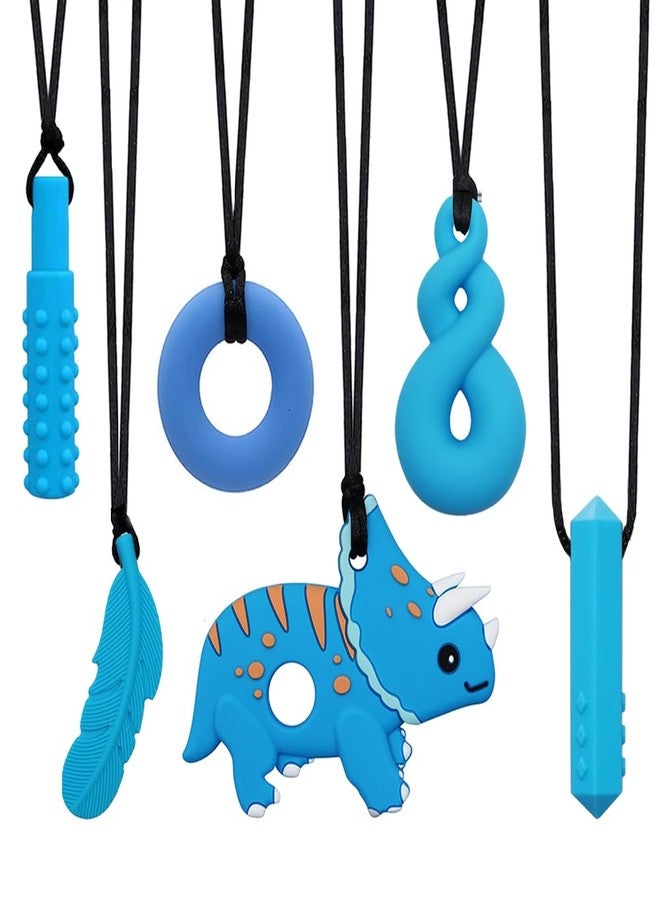 Atsky Chew Necklaces for Sensory Kids - Chewy Necklace Sensory Toys for Boys with Autism, ADHD, SPD, 6 Pack Sensory Product with Textured Chewable Design - Image 1