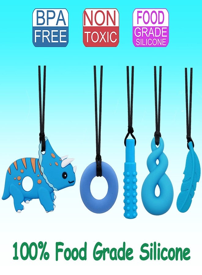 Atsky Chew Necklaces for Sensory Kids - Chewy Necklace Sensory Toys for Boys with Autism, ADHD, SPD, 6 Pack Sensory Product with Textured Chewable Design - Image 4