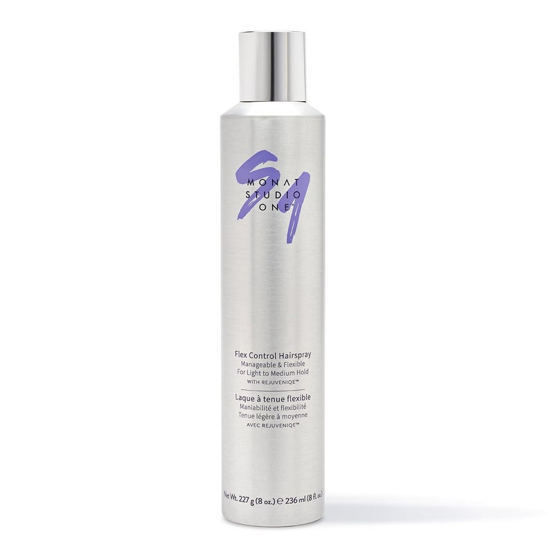MONAT Studio Oneâ„¢ Flex Control Hairspray â€“ Light to Medium Buildable Hold â€“ Infused with REJUVENIQEÂ® â€“ Can be Used on Colored Hair â€“ Fresh Smelling Scent â€“ Style Memory for Humid Weather - Image 1