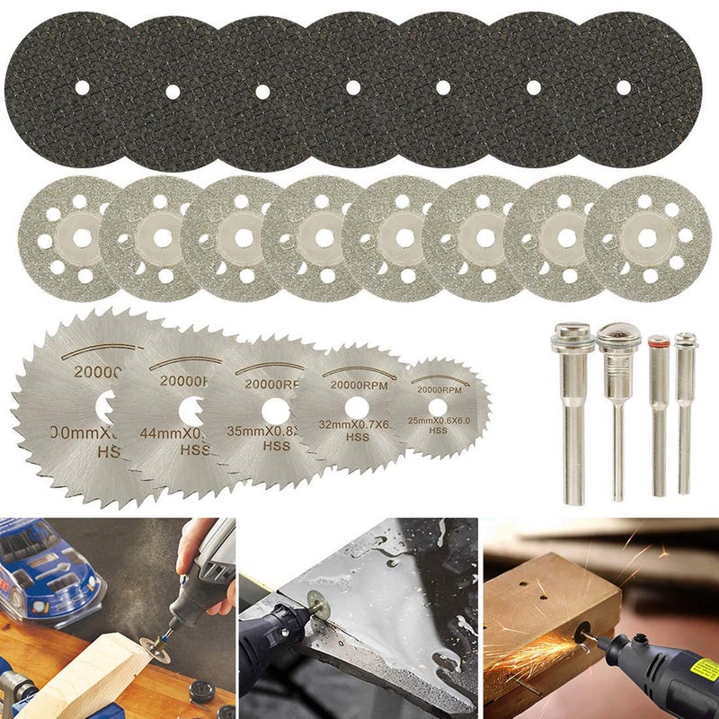 DIY Crafts Pack of 150 Pcs Kit MultiCombo Kit Mini HSS Blade Circular Saw Blade Set Resin CutOff Wheels Diamond Cutting Discs Rotary Tool Accessories Pack of 150 Pcs Kit MultiCombo Kit - Image 1