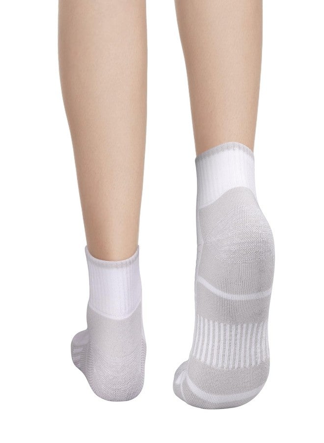 YUEDGE Men's Quarter Athletic Socks, Combed Cotton Cushioned Running Socks, Anti-Blister Moisture Wicking Ankle Socks for Gym Golf Daily Casual, Size 10-13, Black, 5 Packs - Image 4