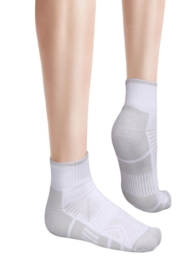 YUEDGE Men's Quarter Athletic Socks, Combed Cotton Cushioned Running Socks, Anti-Blister Moisture Wicking Ankle Socks for Gym Golf Daily Casual, Size 10-13, Black, 5 Packs - Image 2