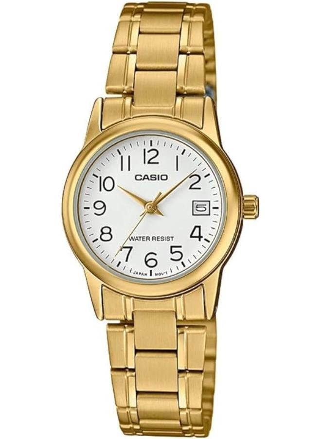 Casio Watch For Women Quartz, Analog Display and Stainless Steel Strap LTP-V002G-7B2UDF
