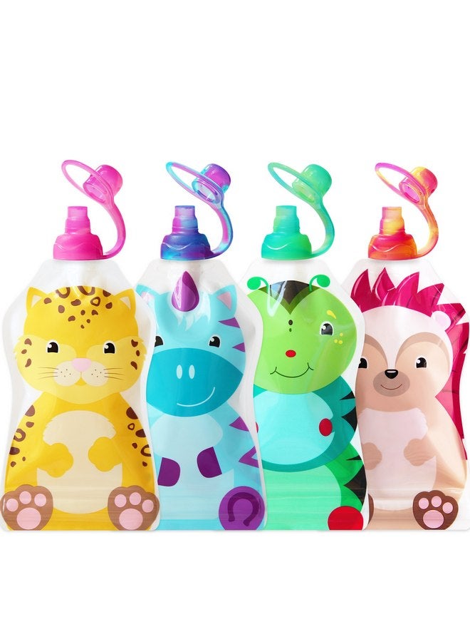 ChooMee ChooMee SoftSip Baby Pouch Tops + SnakPack Reusable Food Pouches | Prevent Spills and Protect Child Mouth, Fill with Baby food, applesauce and other purees | 4 pk 5 oz + 4 SoftSip Swirl Colors  - Image 1
