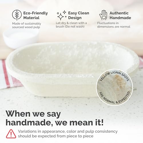 Bulka Small Oval 500g Banneton Bread Proofing Basket Pressed Wood Pulp Brotform - Plane Non-Stick Batard Sourdough Banneton Basket, Made in Germany. - Image 5