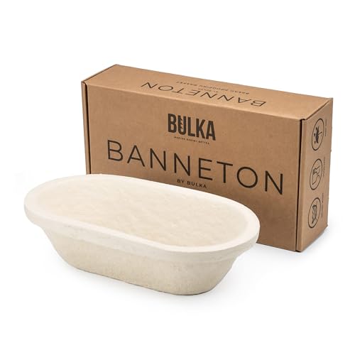 Bulka Small Oval 500g Banneton Bread Proofing Basket Pressed Wood Pulp Brotform - Plane Non-Stick Batard Sourdough Banneton Basket, Made in Germany. - Image 1