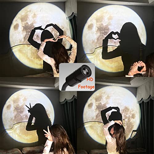 BODLYL Moon Projector Night Light, USB Powered 360 Degree Moon Lamp Romantic Atmosphere Night Light Projector for Bedroomr, Gift for Kids Moon Lover Couples Selfie Wall Ceiling Decor with Earth - Image 2