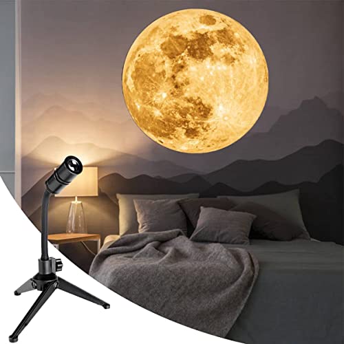 BODLYL Moon Projector Night Light, USB Powered 360 Degree Moon Lamp Romantic Atmosphere Night Light Projector for Bedroomr, Gift for Kids Moon Lover Couples Selfie Wall Ceiling Decor with Earth - Image 1