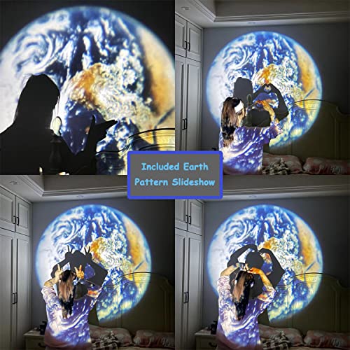 BODLYL Moon Projector Night Light, USB Powered 360 Degree Moon Lamp Romantic Atmosphere Night Light Projector for Bedroomr, Gift for Kids Moon Lover Couples Selfie Wall Ceiling Decor with Earth - Image 5