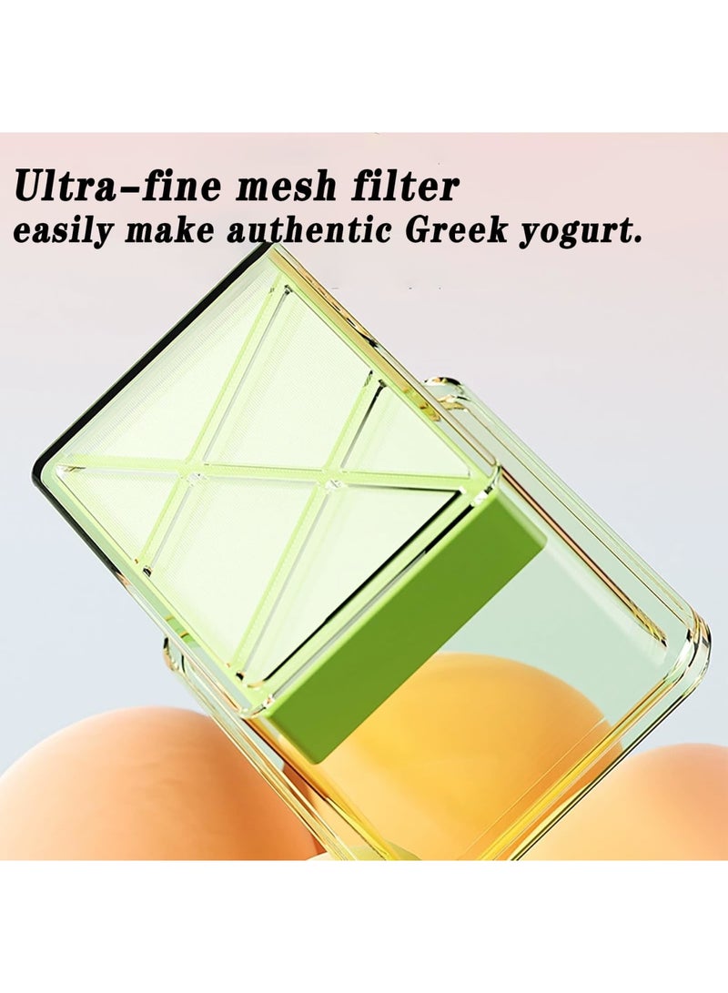 SYOSI Greek Yogurt Maker with Ultra-Fine Nylon Strainer, Whey Separator for Thick and Creamy Yogurt, Food Grade Material, 5.7 * 4.2 * 5.3 Inches (Green) - Image 5