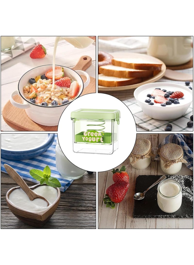 SYOSI Greek Yogurt Maker with Ultra-Fine Nylon Strainer, Whey Separator for Thick and Creamy Yogurt, Food Grade Material, 5.7 * 4.2 * 5.3 Inches (Green) - Image 2