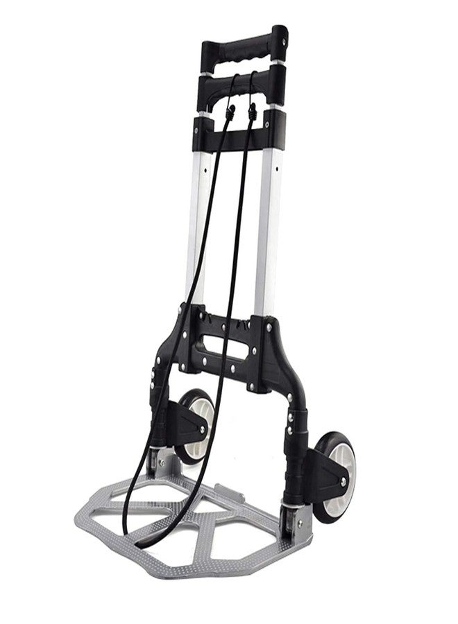 MAHEA Aluminum Folding Dolly Heavy-Duty Luggage Trolley Cart with Telescoping Handle and Rubber Wheels 80KG Loading Capacity Hand Shopping Trolley - Image 1