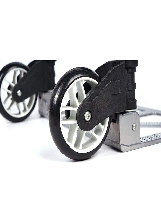 MAHEA Aluminum Folding Dolly Heavy-Duty Luggage Trolley Cart with Telescoping Handle and Rubber Wheels 80KG Loading Capacity Hand Shopping Trolley - Image 5