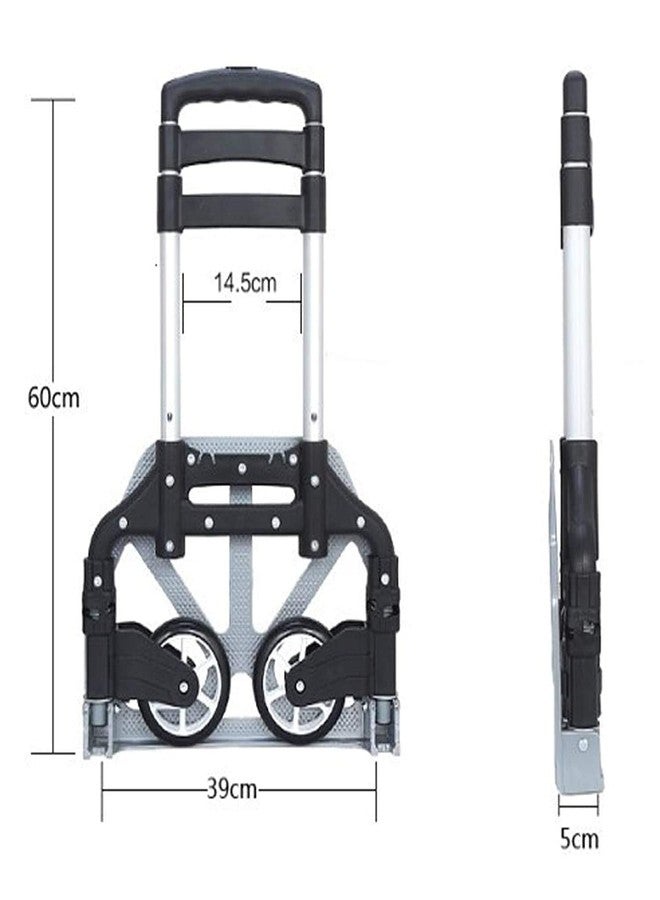 MAHEA Aluminum Folding Dolly Heavy-Duty Luggage Trolley Cart with Telescoping Handle and Rubber Wheels 80KG Loading Capacity Hand Shopping Trolley - Image 4