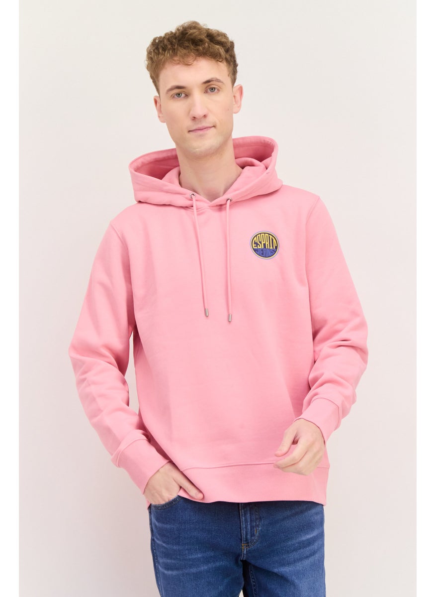 ESPRIT - Men Hooded Brand Logo Long Sleeves Sweatshirt, Pink - Image 1