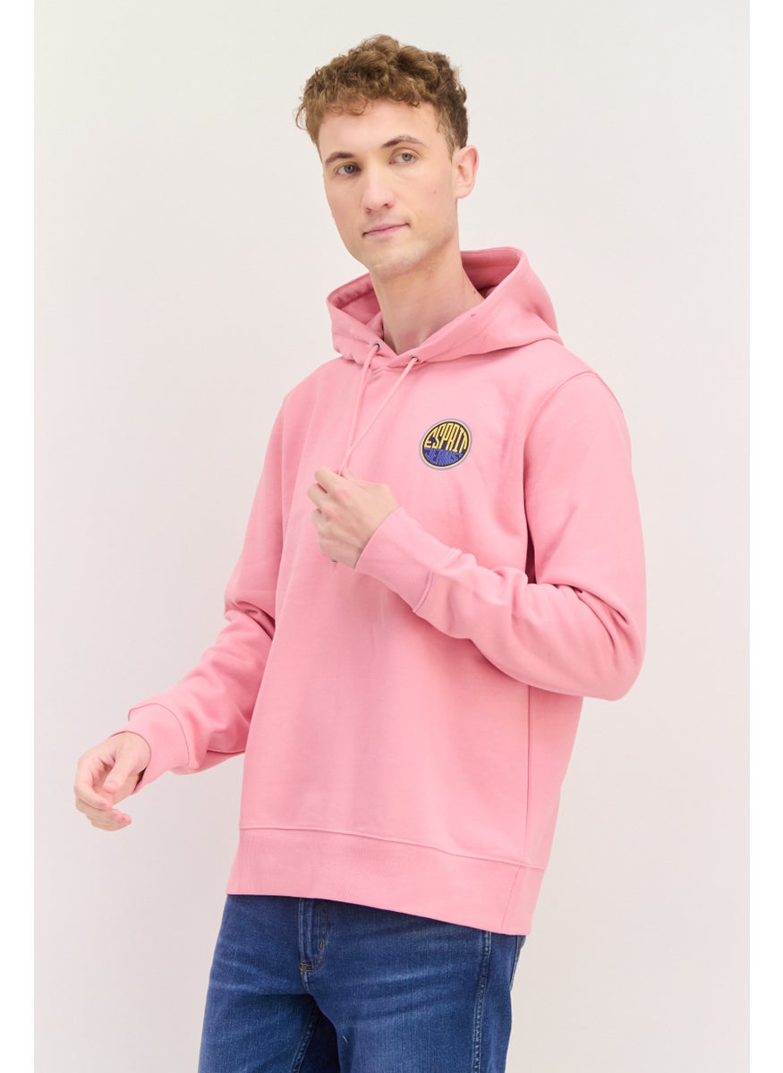 ESPRIT - Men Hooded Brand Logo Long Sleeves Sweatshirt, Pink - Image 1