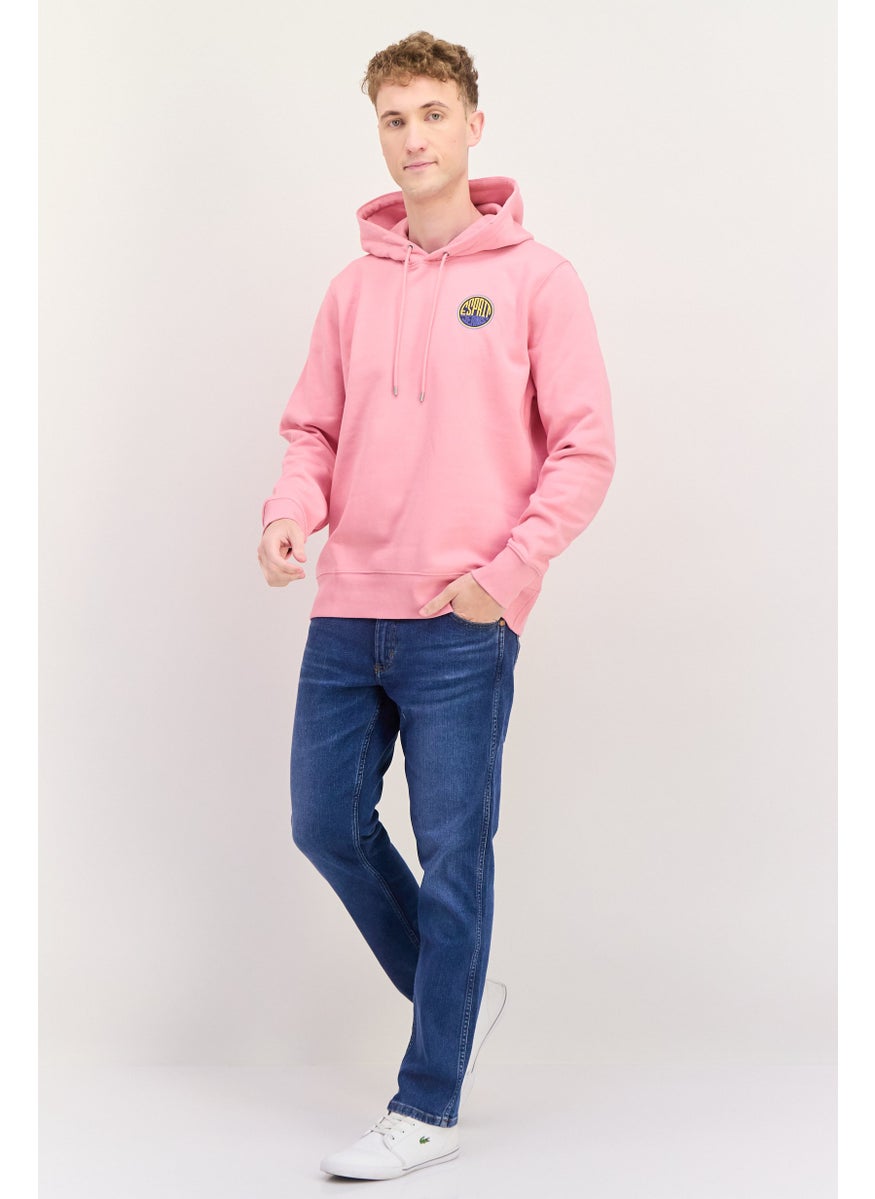 ESPRIT - Men Hooded Brand Logo Long Sleeves Sweatshirt, Pink - Image 1