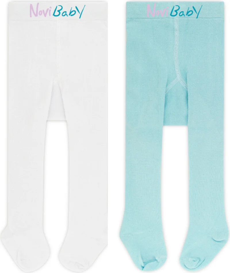 نوفيبيبي 2 Pack Baby Cotton Pantyhose, Children Newborn Cotton Girls Boys School Socks, White Ecru Pink