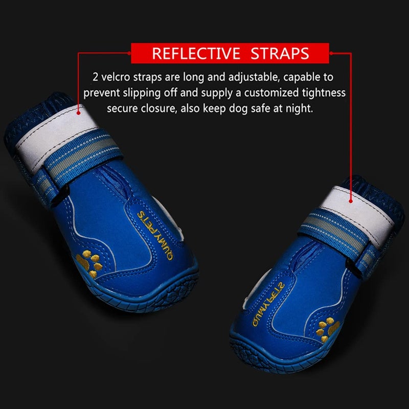 QUMY Dog Shoes for Large Dogs, Medium Dog Boots & Paw Protectors for Winter Snowy Day, Summer Hot Pavement, Water-Resistant in Rainy Weather, Outdoor Walking, Indoor Hardfloors Skid-Resistant Sole - Image 5