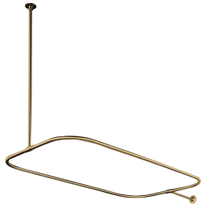 Kingston Brass CC3152 Rectangular Shower Rod for Clawfoot Tub Polished Brass