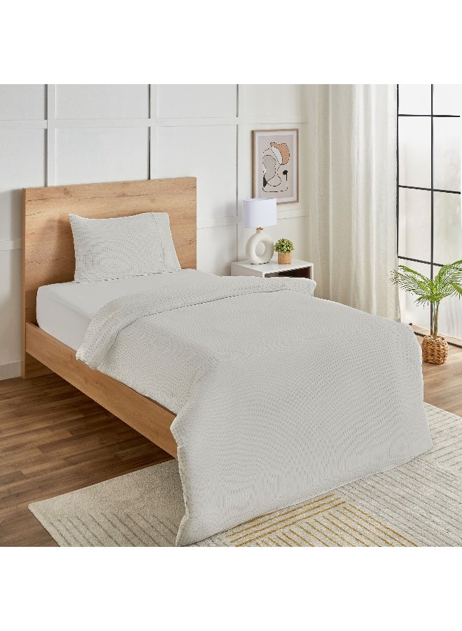 Home Box Ferum Stripe 2-Piece Microfiber Single Duvet Quilt Cover Set 200 x 135 cm - Image 2