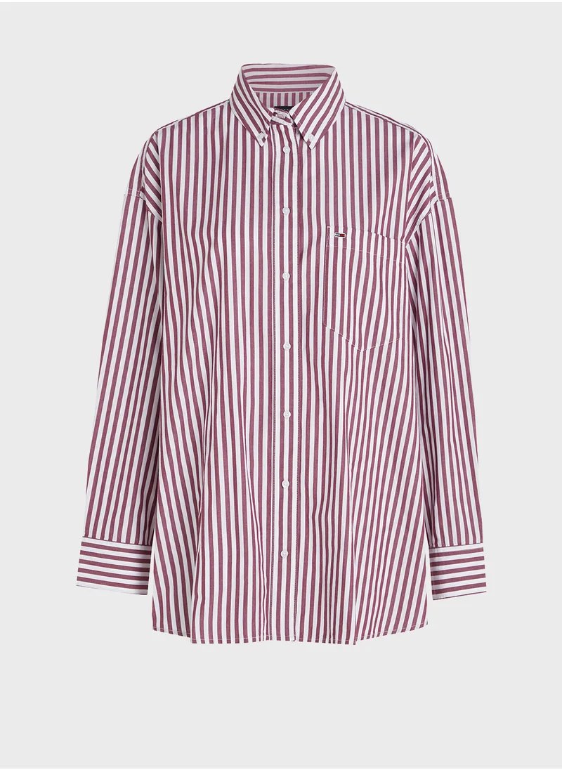 TOMMY JEANS Striped Button Down Shirt