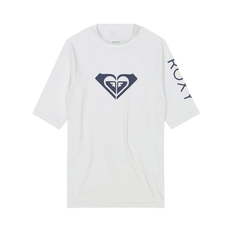 Roxy Girls Short Sleeve Whole Hearted Rashguard Shirt with UPF 50 Sun Protection Bright White M810 - Image 2