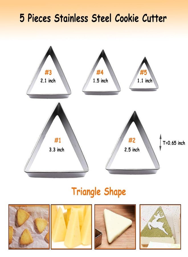 Lchen Triangle Cookie Cutters 5 Pieces Stainless Steel Biscuit Cutters Cake Decorating Bakeware Tool Baking Molds Set(Triangle) - Image 2
