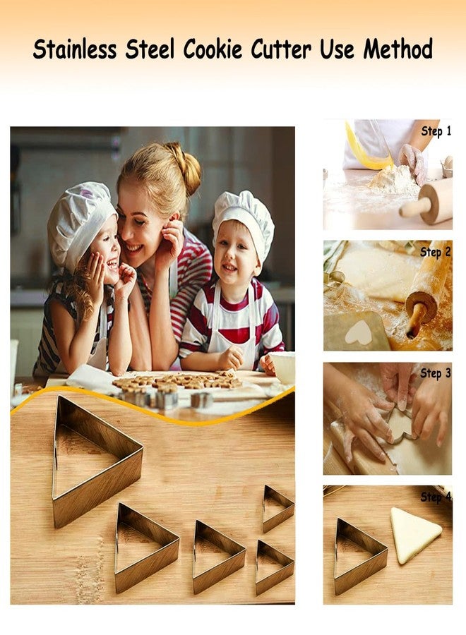Lchen Triangle Cookie Cutters 5 Pieces Stainless Steel Biscuit Cutters Cake Decorating Bakeware Tool Baking Molds Set(Triangle) - Image 4
