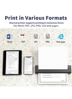 Generic X8 Portable Thermal Printer, Supports A4 Thermal Paper, 200DPI Inkless Mobile Travel Printers for Car School Office, Mini Bluetooth Printer for Android for iOS Phone  - Image 4