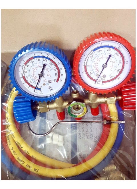 3 Way AC Diagnostic Manifold Gauge Set for Freon Charging Fits R22 R12 R-407c R-134a Refrigeration Manifold Gauge Air